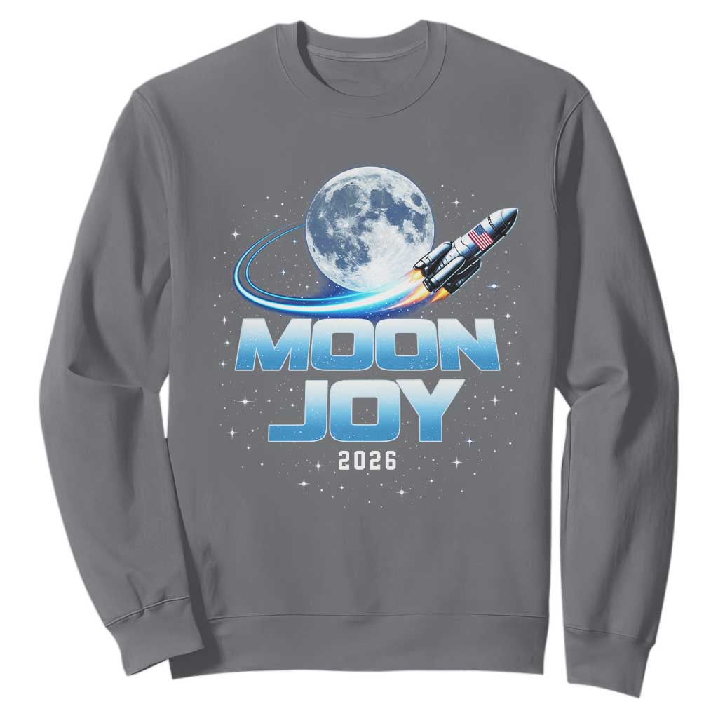 Celestial Moon Joy 2026 Sweatshirt Rocket Launch '26 Lunar Mission Celebration TS02 Charcoal Print Your Wear