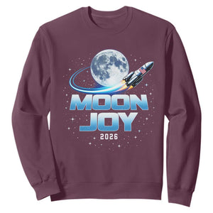 Celestial Moon Joy 2026 Sweatshirt Rocket Launch '26 Lunar Mission Celebration TS02 Maroon Print Your Wear