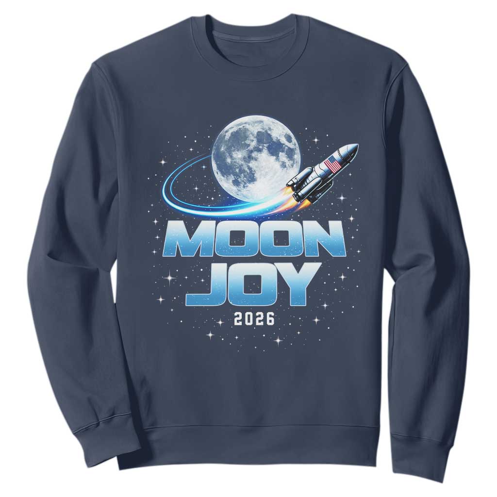 Celestial Moon Joy 2026 Sweatshirt Rocket Launch '26 Lunar Mission Celebration TS02 Navy Print Your Wear