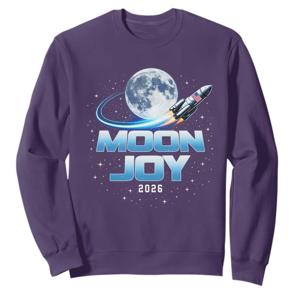 Celestial Moon Joy 2026 Sweatshirt Rocket Launch '26 Lunar Mission Celebration TS02 Purple Print Your Wear