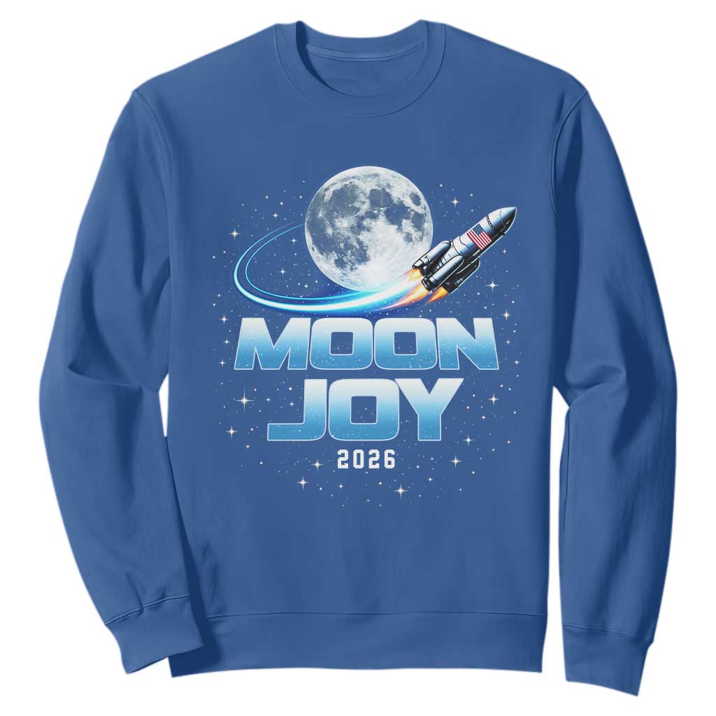 Celestial Moon Joy 2026 Sweatshirt Rocket Launch '26 Lunar Mission Celebration TS02 Royal Blue Print Your Wear