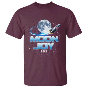 Celestial Moon Joy 2026 T Shirt Rocket Launch '26 Lunar Mission Celebration TS02 Maroon Print Your Wear