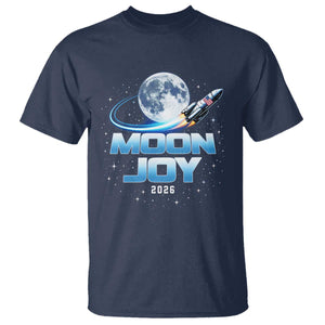 Celestial Moon Joy 2026 T Shirt Rocket Launch '26 Lunar Mission Celebration TS02 Navy Print Your Wear