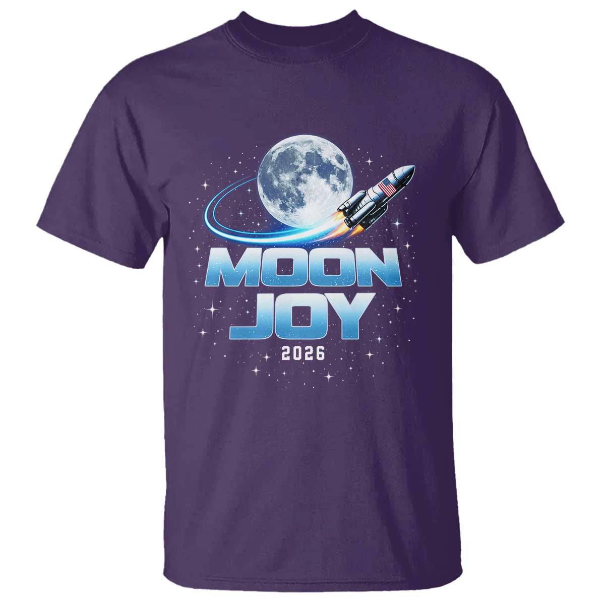 Celestial Moon Joy 2026 T Shirt Rocket Launch '26 Lunar Mission Celebration TS02 Purple Print Your Wear