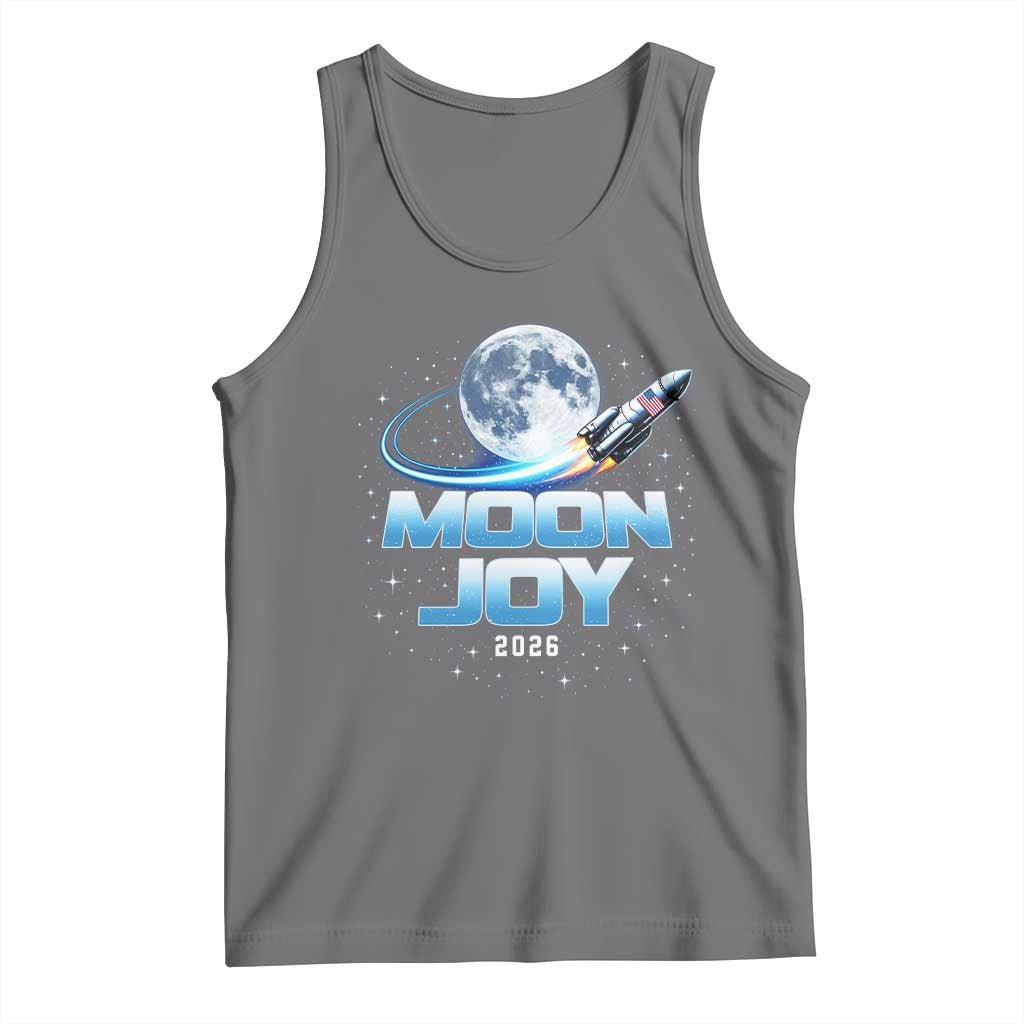 Celestial Moon Joy 2026 Tank Top Rocket Launch '26 Lunar Mission Celebration TS02 Black Heather Print Your Wear