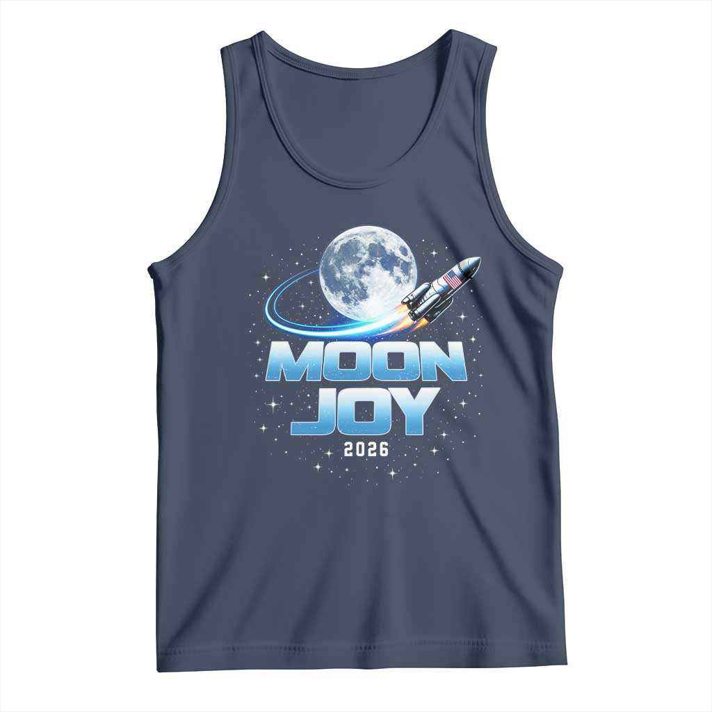 Celestial Moon Joy 2026 Tank Top Rocket Launch '26 Lunar Mission Celebration TS02 Navy Print Your Wear