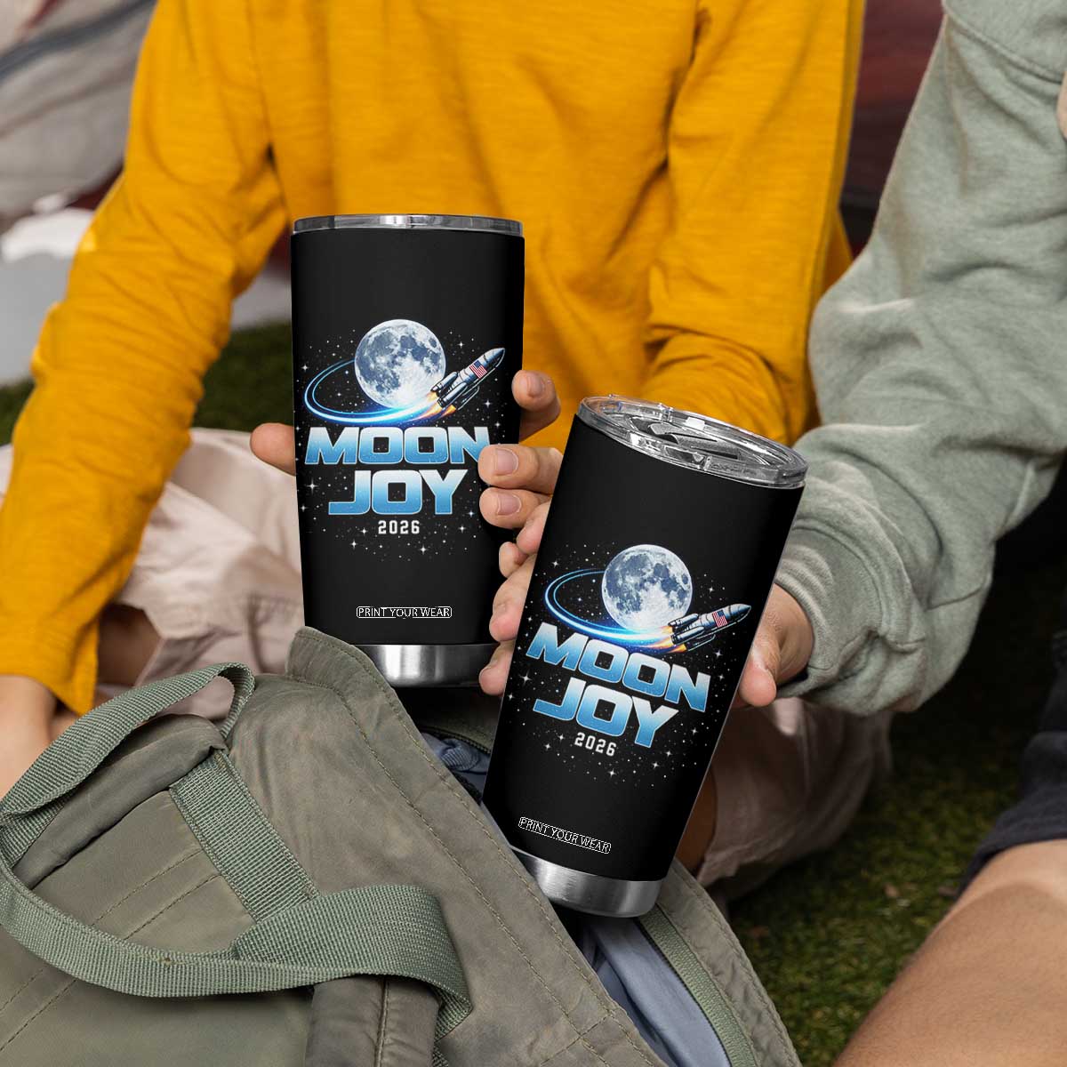Celestial Moon Joy 2026 Tumbler Cup Rocket Launch '26 Lunar Mission Celebration TS02 Print Your Wear