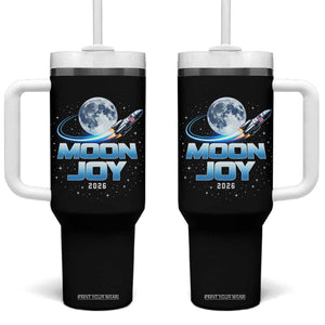 Celestial Moon Joy 2026 Tumbler With Handle Rocket Launch '26 Lunar Mission Celebration TS02 One Size: 40 oz Black Print Your Wear