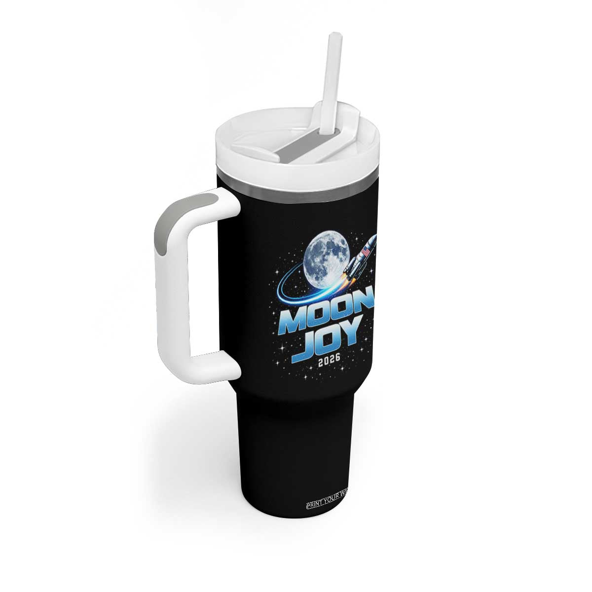Celestial Moon Joy 2026 Tumbler With Handle Rocket Launch '26 Lunar Mission Celebration TS02 Print Your Wear