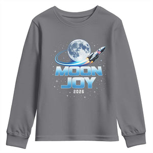 Celestial Moon Joy 2026 Youth Sweatshirt Rocket Launch '26 Lunar Mission Celebration TS02 Charcoal Print Your Wear
