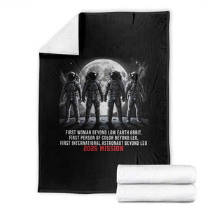 Historic 2026 Lunar Mission Crew Celebration Throw Blanket Proud To Be Beyond Low Earth Orbit TS02 Black Print Your Wear