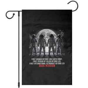 Historic 2026 Lunar Mission Crew Celebration Garden Flag Proud To Be Beyond Low Earth Orbit TS02 Black Print Your Wear