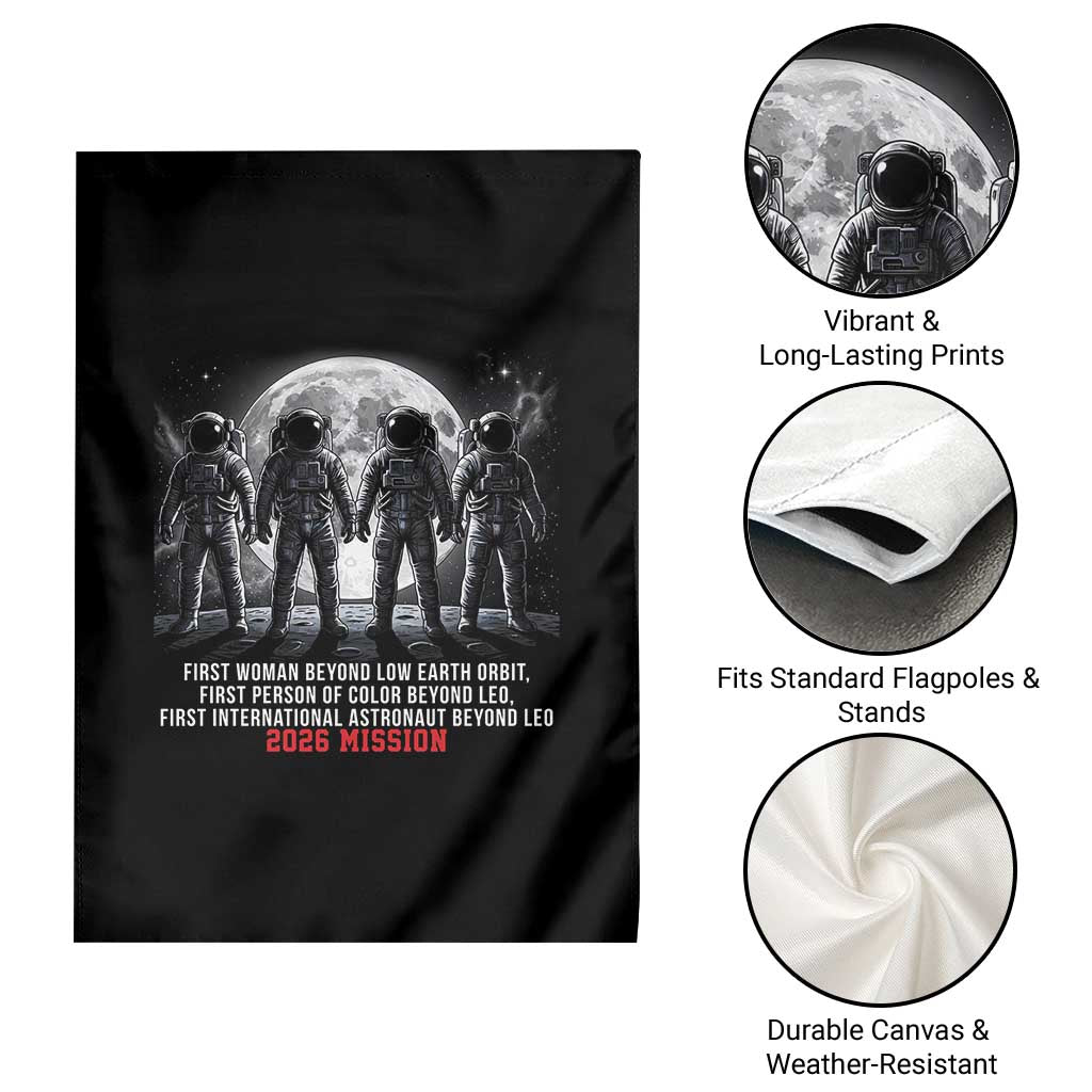 Historic 2026 Lunar Mission Crew Celebration Garden Flag Proud To Be Beyond Low Earth Orbit TS02 Print Your Wear
