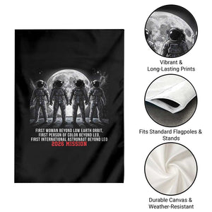 Historic 2026 Lunar Mission Crew Celebration Garden Flag Proud To Be Beyond Low Earth Orbit TS02 Print Your Wear