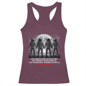 Historic 2026 Lunar Mission Crew Celebration Racerback Tank Top Proud To Be Beyond Low Earth Orbit TS02 Maroon Print Your Wear