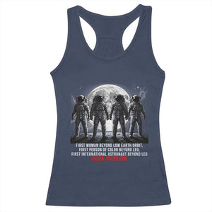 Historic 2026 Lunar Mission Crew Celebration Racerback Tank Top Proud To Be Beyond Low Earth Orbit TS02 Navy Print Your Wear