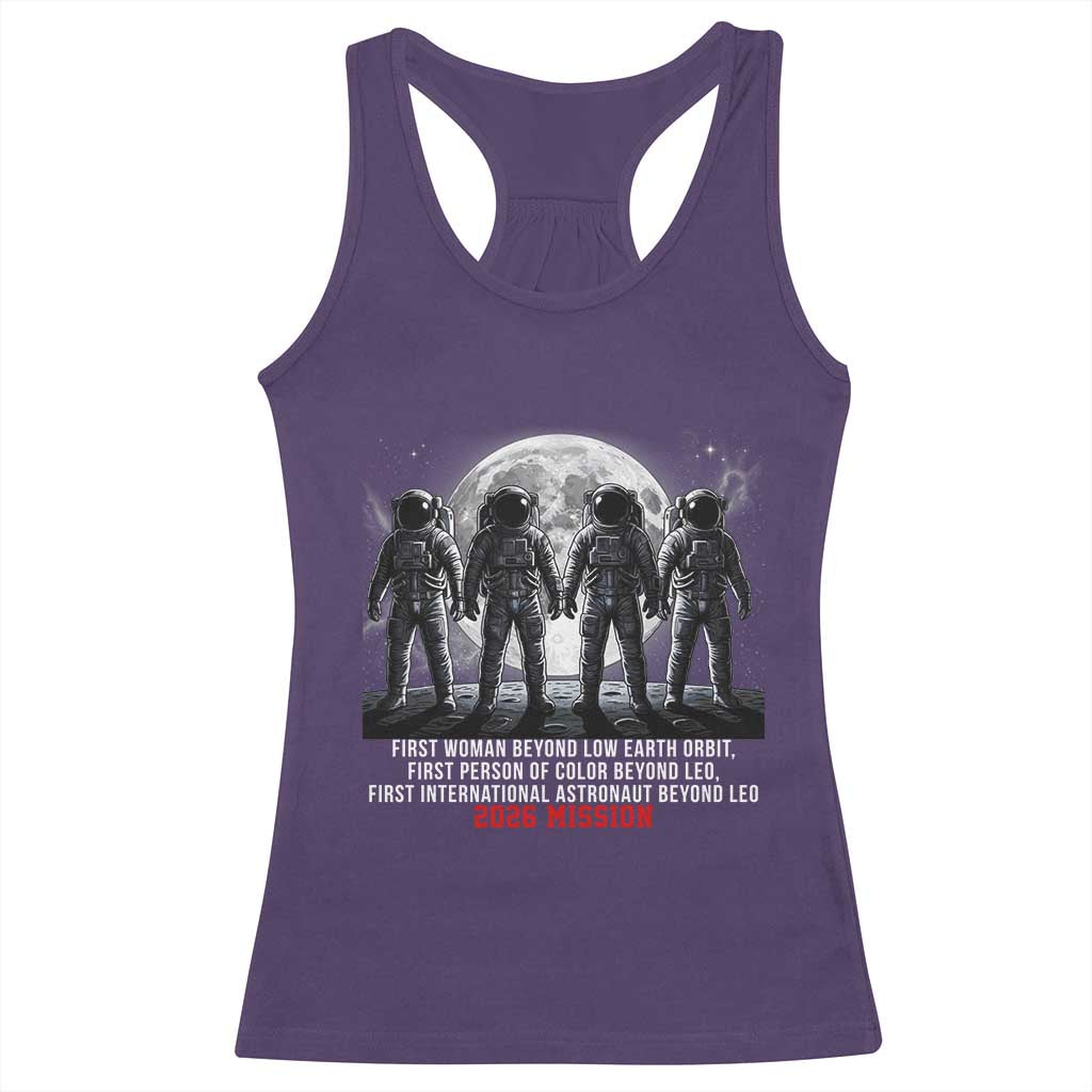 Historic 2026 Lunar Mission Crew Celebration Racerback Tank Top Proud To Be Beyond Low Earth Orbit TS02 Purple Print Your Wear
