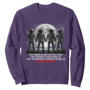 Historic 2026 Lunar Mission Crew Celebration Sweatshirt Proud To Be Beyond Low Earth Orbit TS02 Purple Print Your Wear