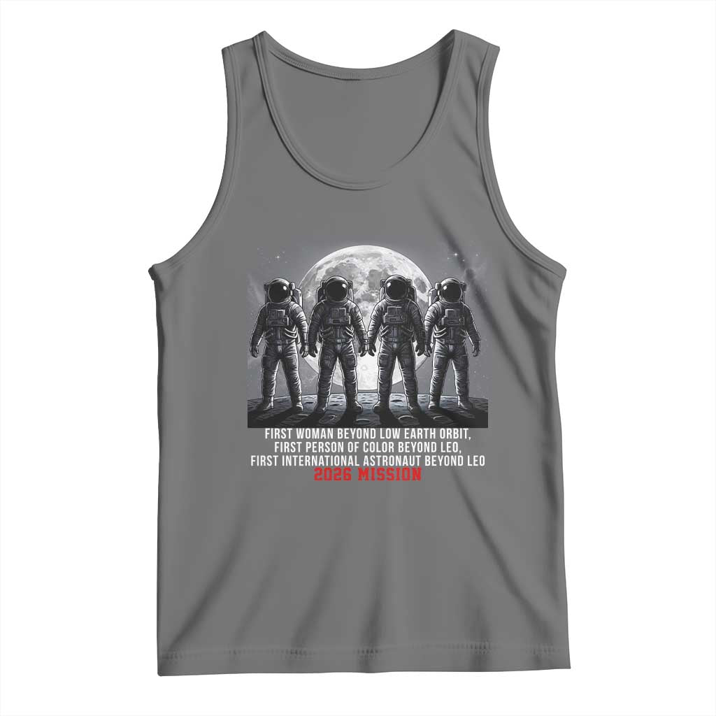 Historic 2026 Lunar Mission Crew Celebration Tank Top Proud To Be Beyond Low Earth Orbit TS02 Black Heather Print Your Wear