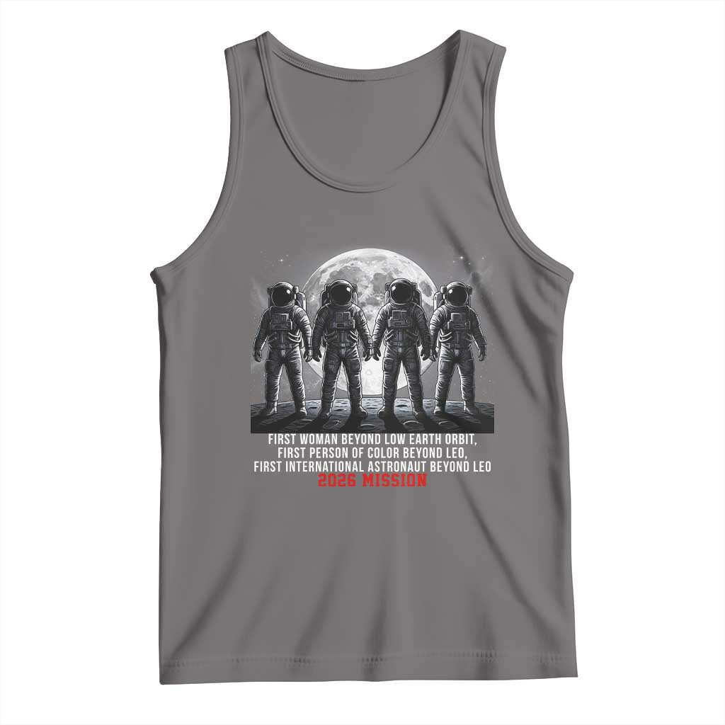 Historic 2026 Lunar Mission Crew Celebration Tank Top Proud To Be Beyond Low Earth Orbit TS02 Deep Heather Print Your Wear