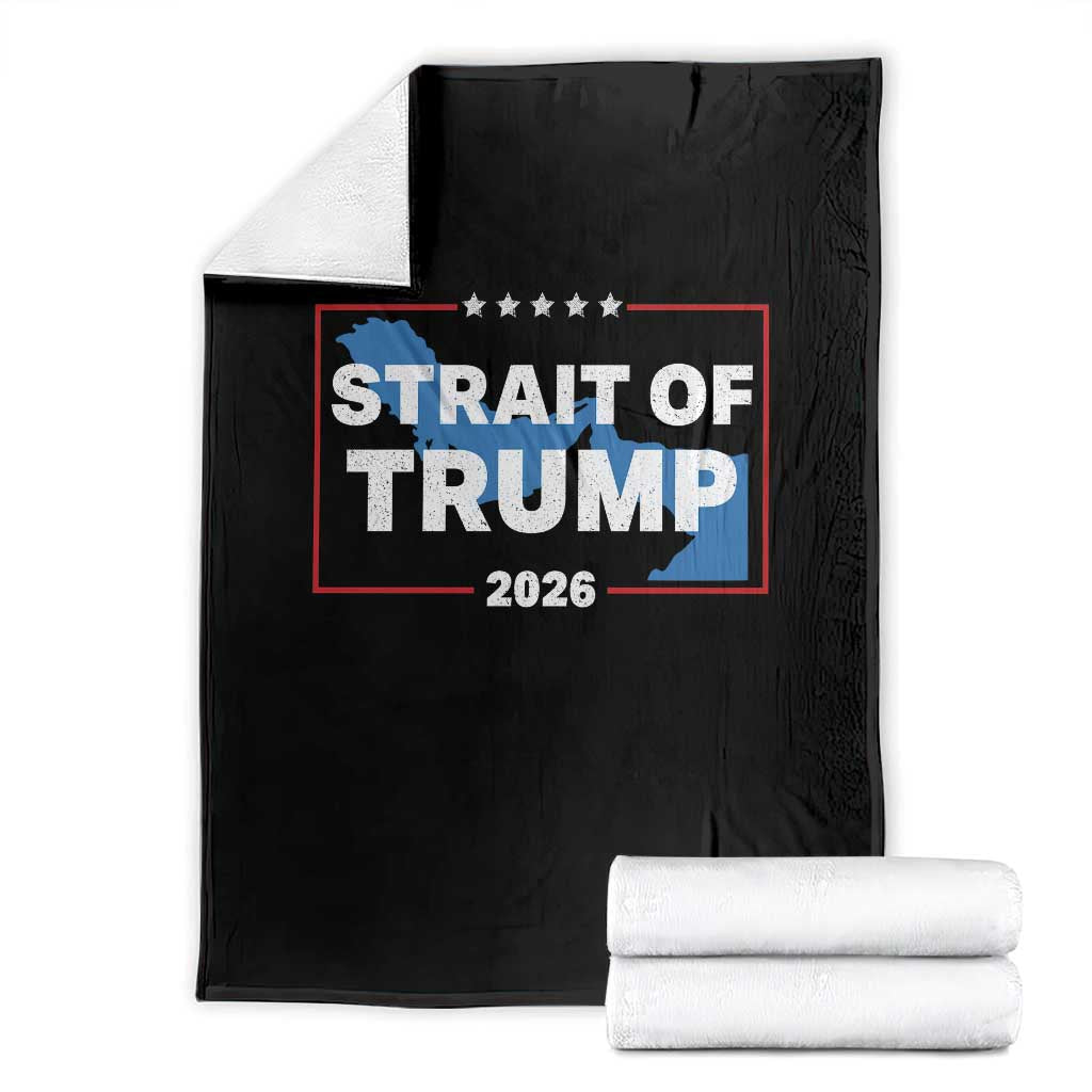 Strait of Trump 2026 Throw Blanket Middle East Map Political Graphic TS02 Black Print Your Wear