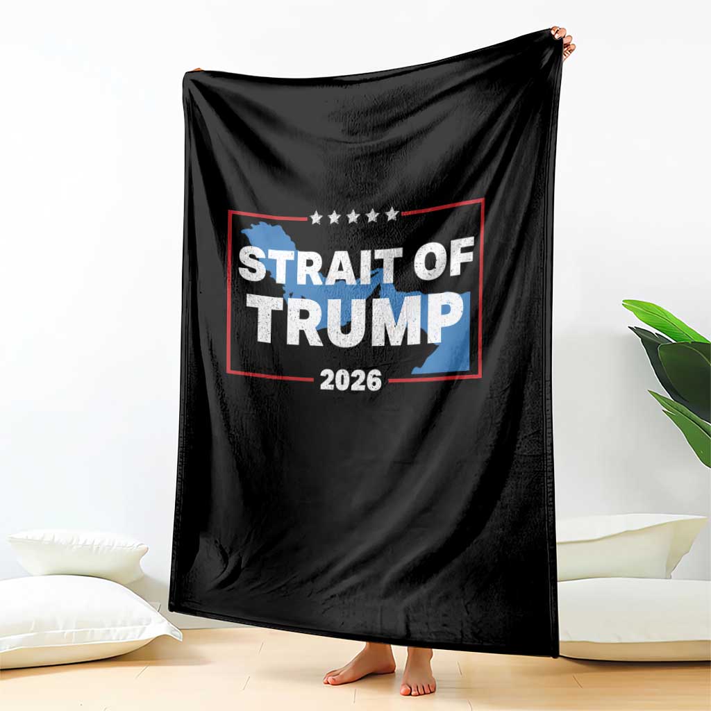 Strait of Trump 2026 Throw Blanket Middle East Map Political Graphic TS02 Print Your Wear