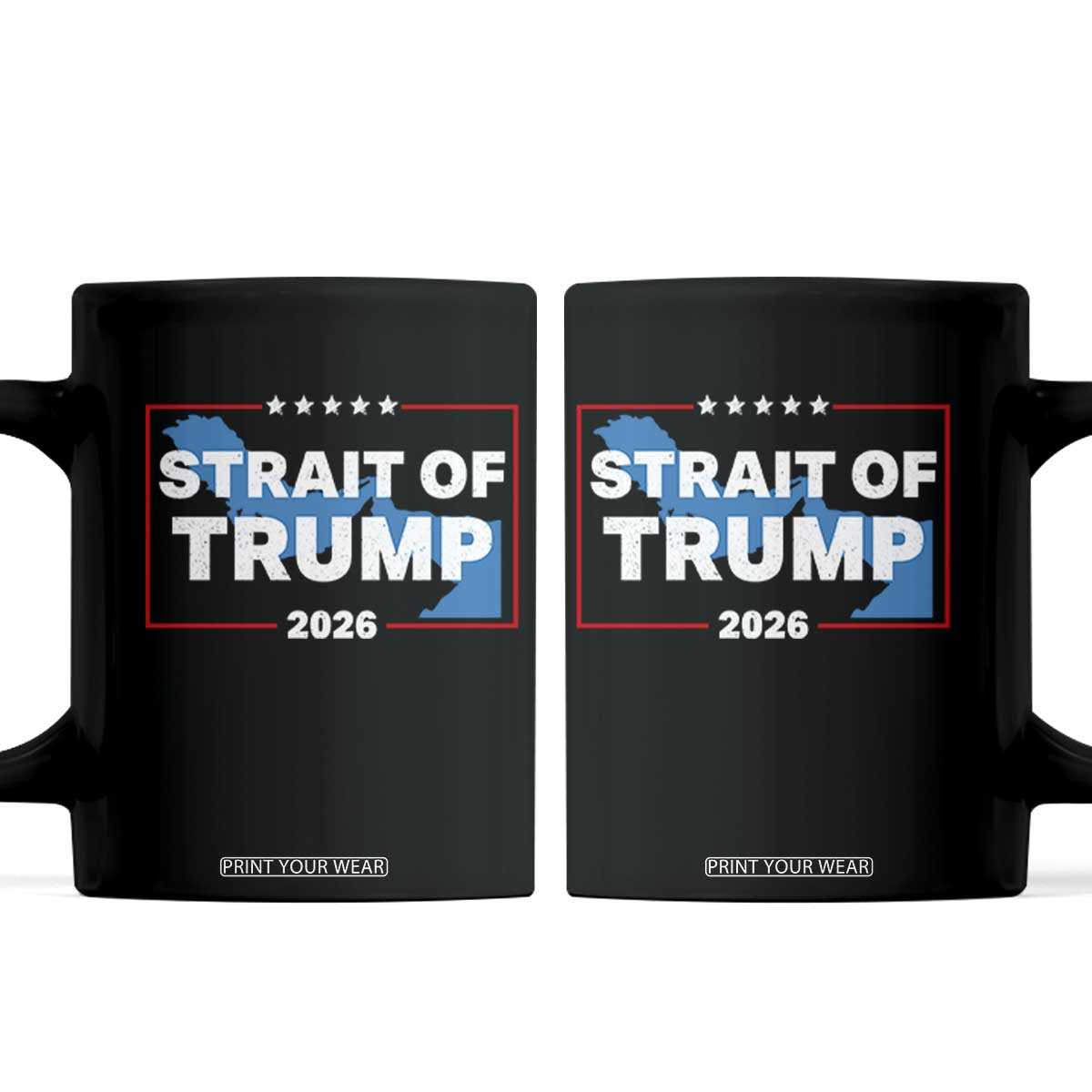 Strait of Trump 2026 Coffee Mug Middle East Map Political Graphic TS02 Black Print Your Wear