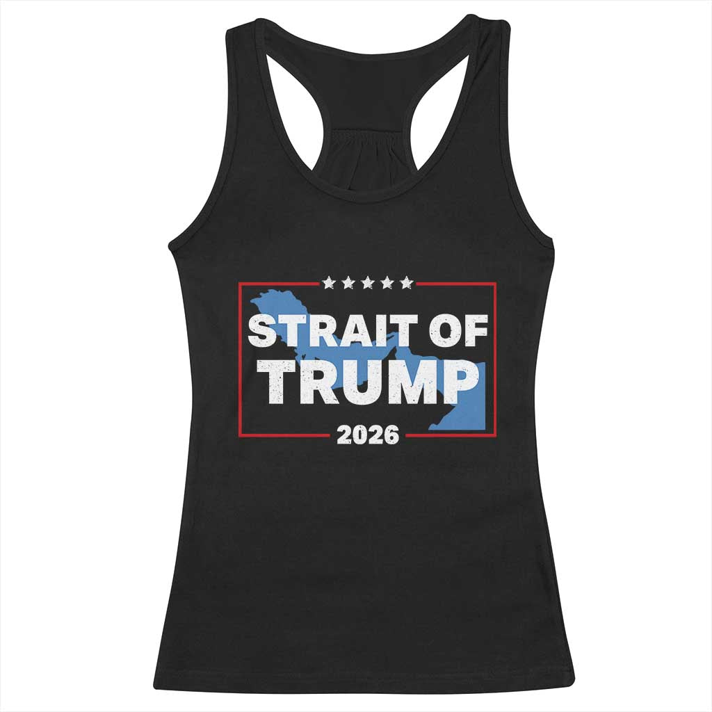 Strait of Trump 2026 Racerback Tank Top Middle East Map Political Graphic TS02 Black Print Your Wear
