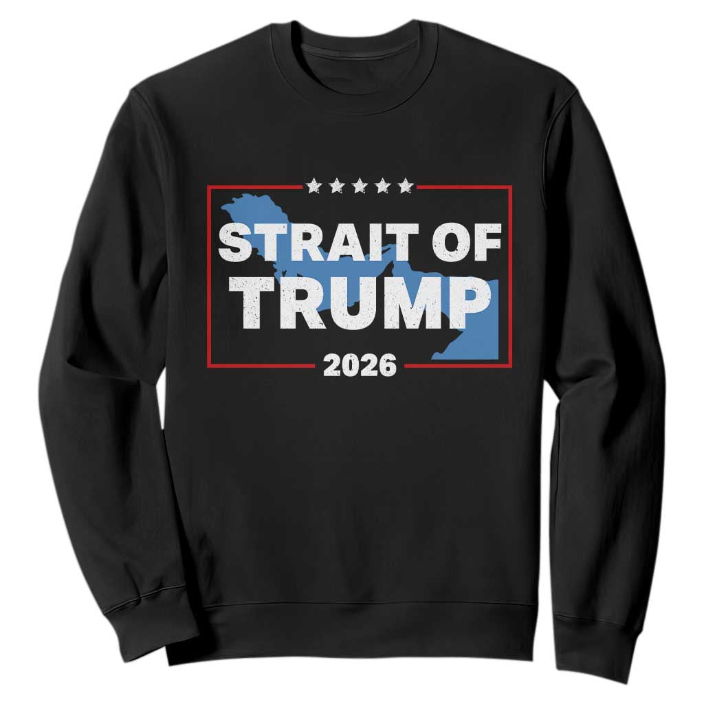 Strait of Trump 2026 Sweatshirt Middle East Map Political Graphic TS02 Black Print Your Wear