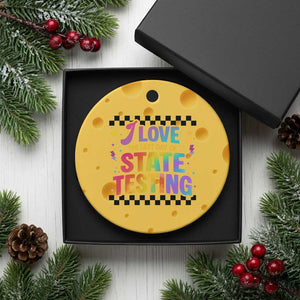 Funny I Love The Last Day Of State Testing Ceramic Ornament Retro Rainbow Test Day Celebration Teacher Student TS02 1pc Yellow Cheese Print Your Wear