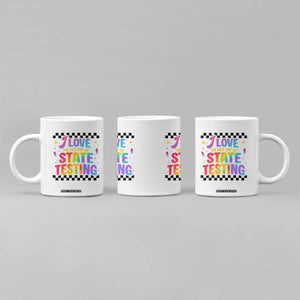 Funny I Love The Last Day Of State Testing Coffee Mug Retro Rainbow Test Day Celebration Teacher Student TS02 Print Your Wear