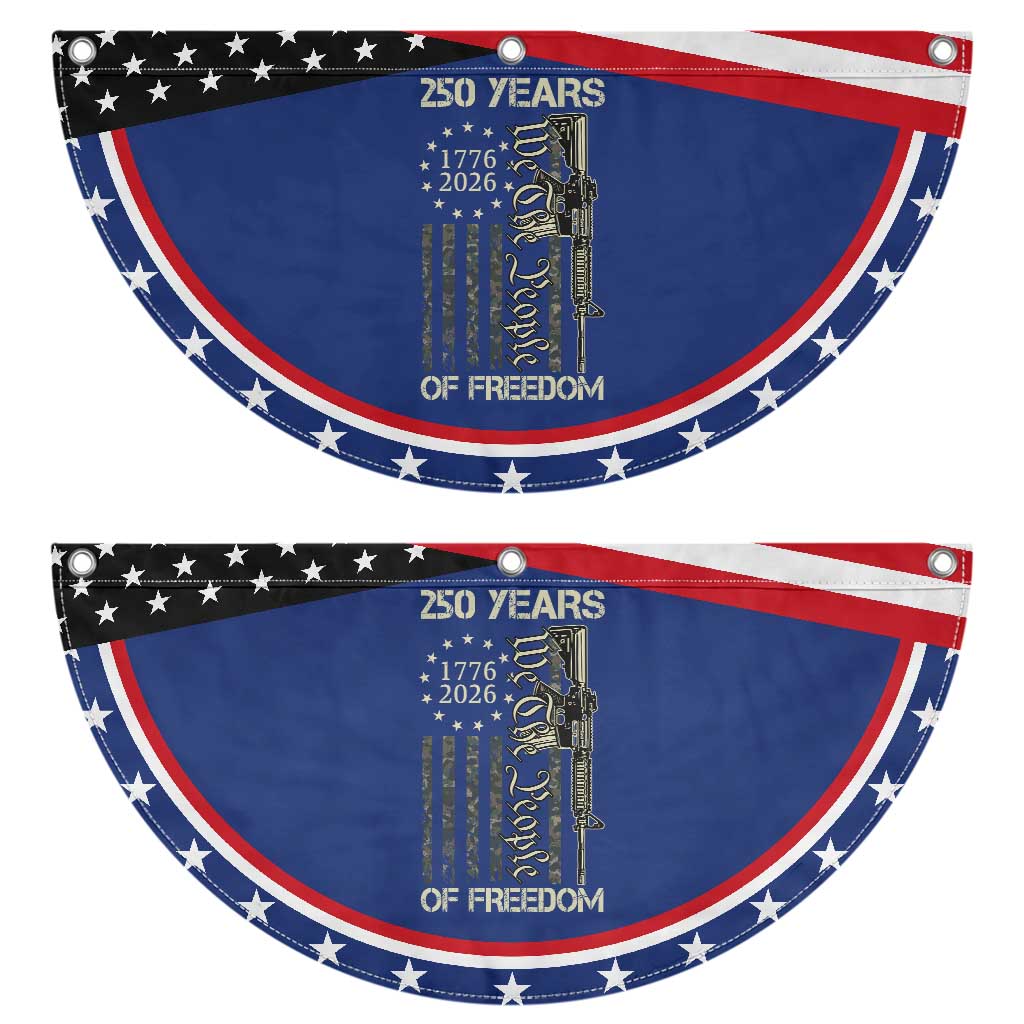 250 Years of Freedom Camo Flag Patriotic Fan Flag We The People Second Amendment 1776-2026 TS02 2pcs pack Classic Navy Print Your Wear