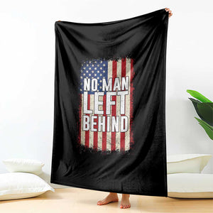 No Man Left Behind Patriotic Throw Blanket Distressed American Flag TS02 Print Your Wear