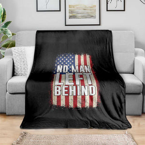 No Man Left Behind Patriotic Throw Blanket Distressed American Flag TS02 Print Your Wear