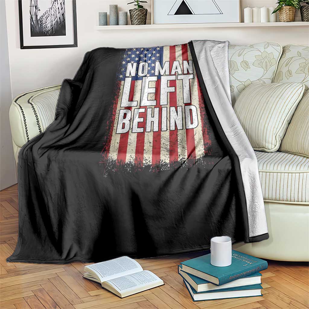 No Man Left Behind Patriotic Throw Blanket Distressed American Flag TS02 Print Your Wear