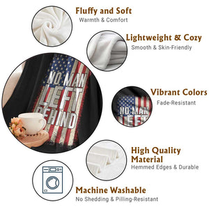 No Man Left Behind Patriotic Throw Blanket Distressed American Flag TS02 Print Your Wear
