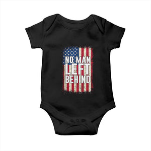 No Man Left Behind Patriotic Baby Onesie Distressed American Flag TS02 Black Print Your Wear