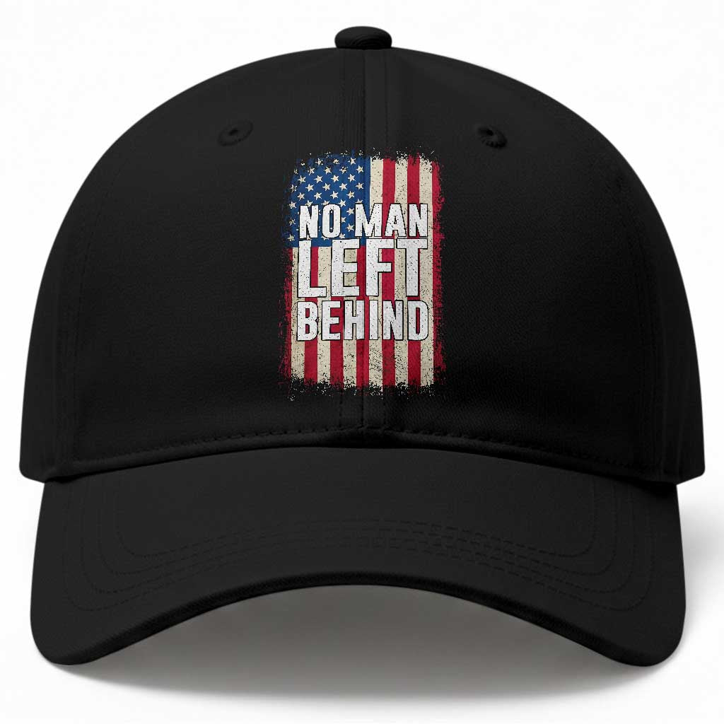 No Man Left Behind Patriotic Baseball Cap Distressed American Flag TS02 Print Your Wear