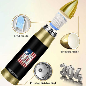 No Man Left Behind Patriotic Bullet Tumbler Distressed American Flag TS02 Print Your Wear