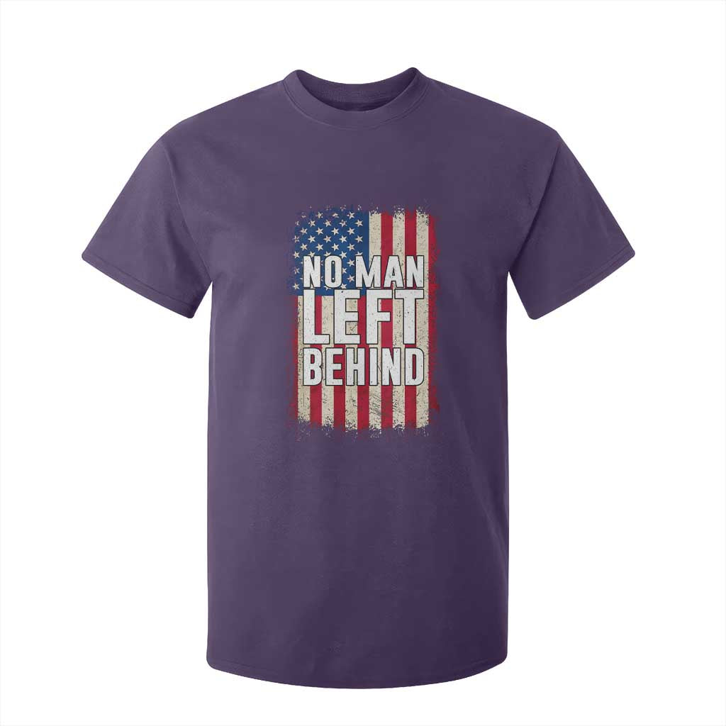No Man Left Behind Patriotic T Shirt For Kid Distressed American Flag TS02 Purple Print Your Wear
