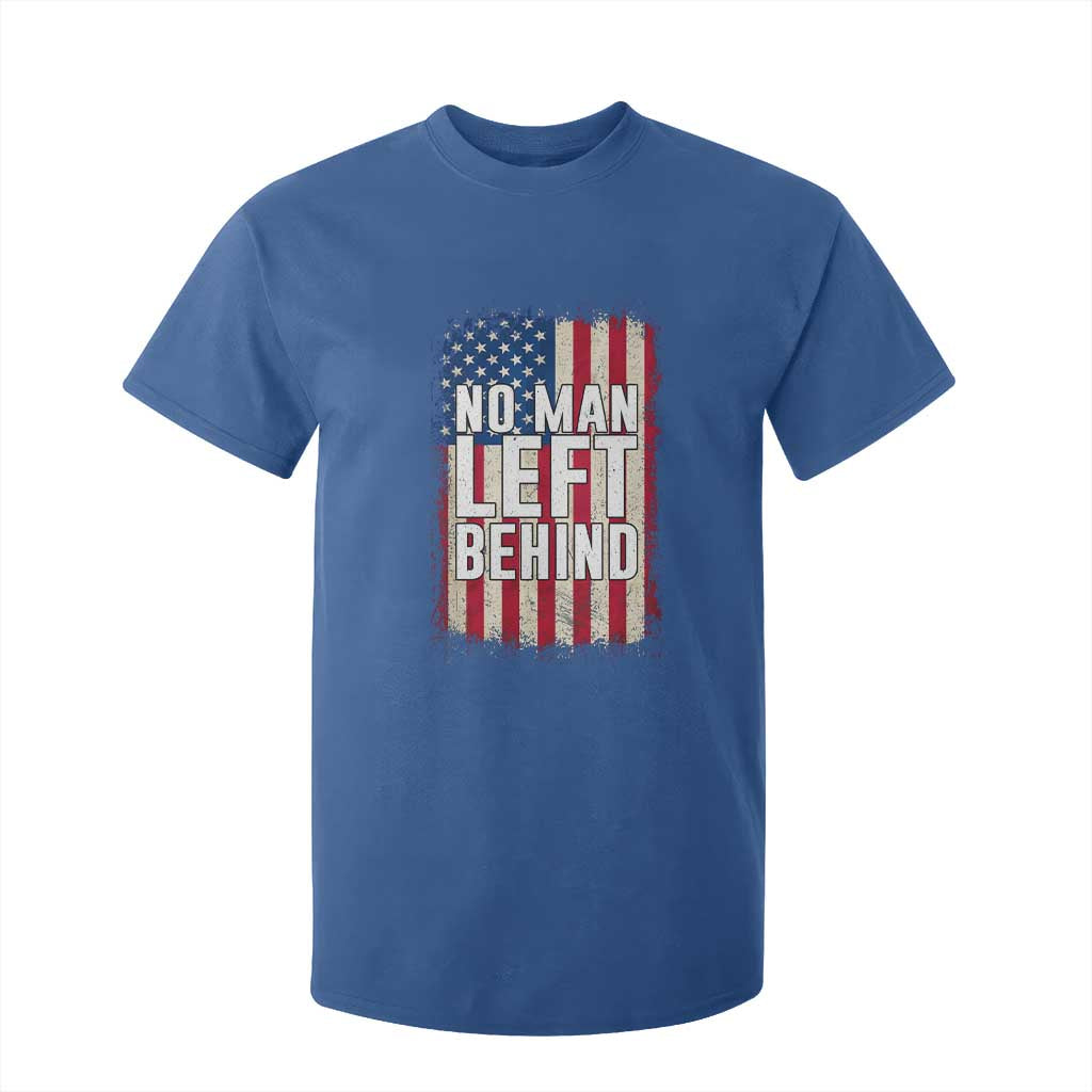 No Man Left Behind Patriotic T Shirt For Kid Distressed American Flag TS02 Royal Blue Print Your Wear