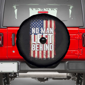 No Man Left Behind Patriotic Spare Tire Cover Distressed American Flag TS02 Black Print Your Wear