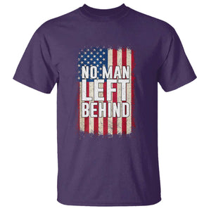 No Man Left Behind Patriotic T Shirt Distressed American Flag TS02 Purple Print Your Wear