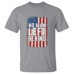 No Man Left Behind Patriotic T Shirt Distressed American Flag TS02 Sport Gray Print Your Wear