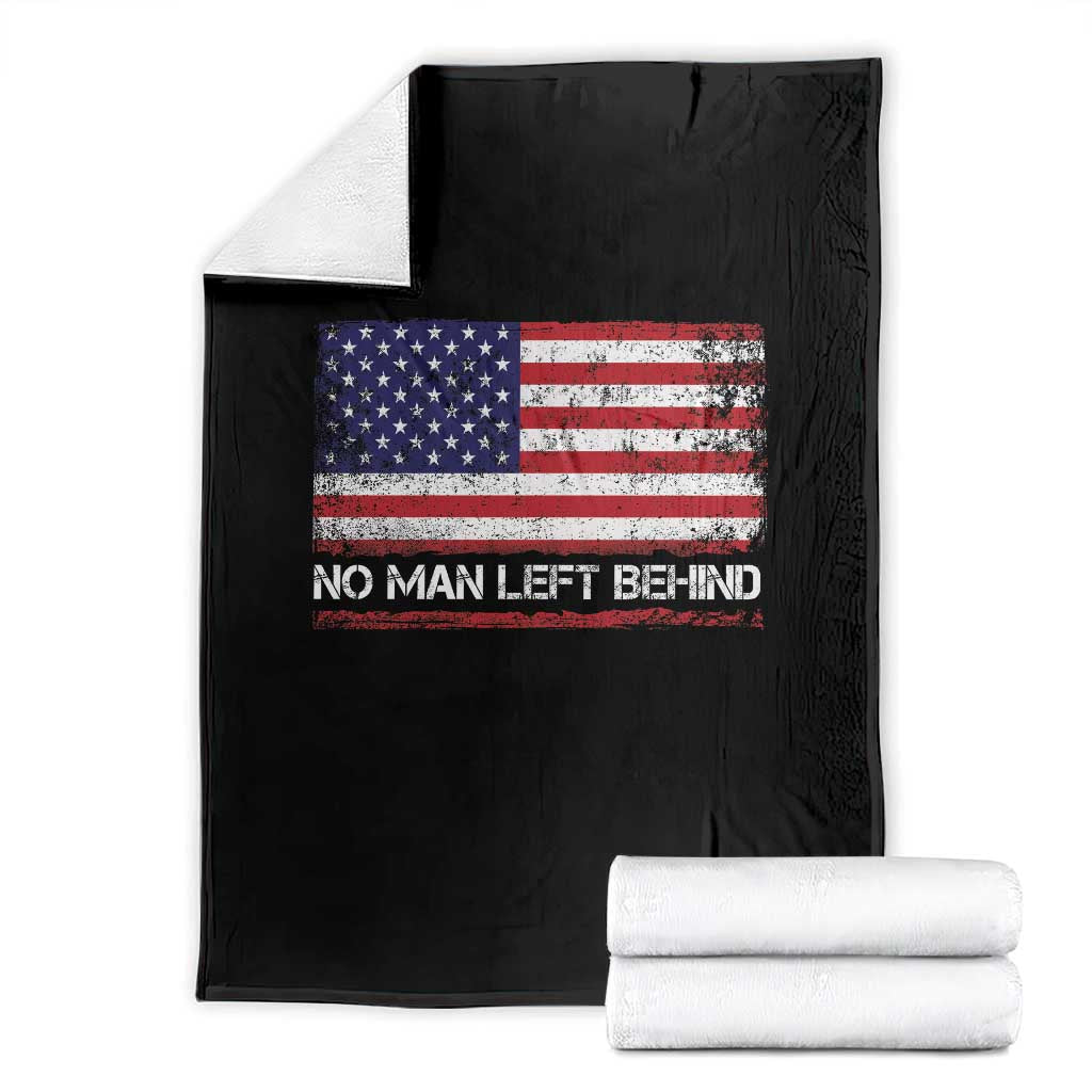 No Man Left Behind Distressed USA Flag Throw Blanket Patriotic US Military Brotherhood TS02 Black Print Your Wear