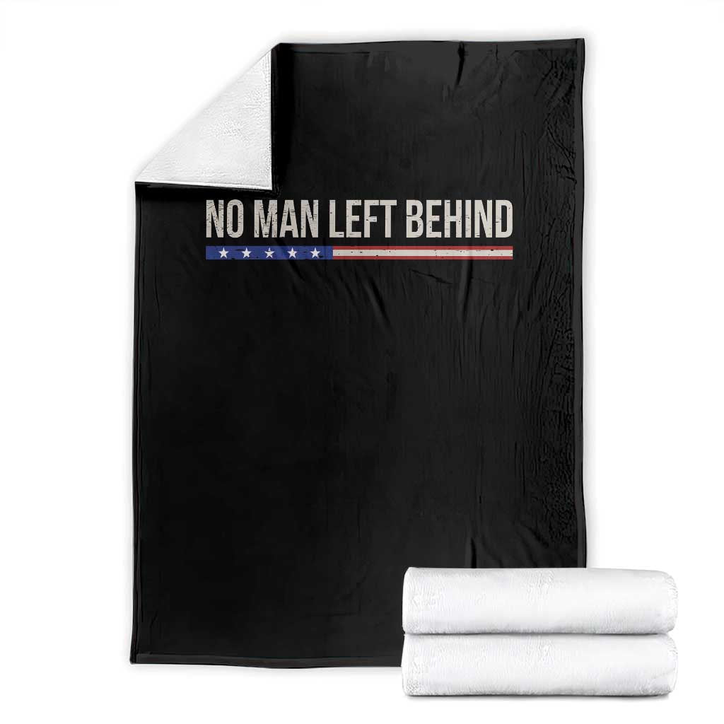 No Man Left Behind Minimalist Patriotic Flag Throw Blanket US Military Brotherhood Pride TS02 Black Print Your Wear