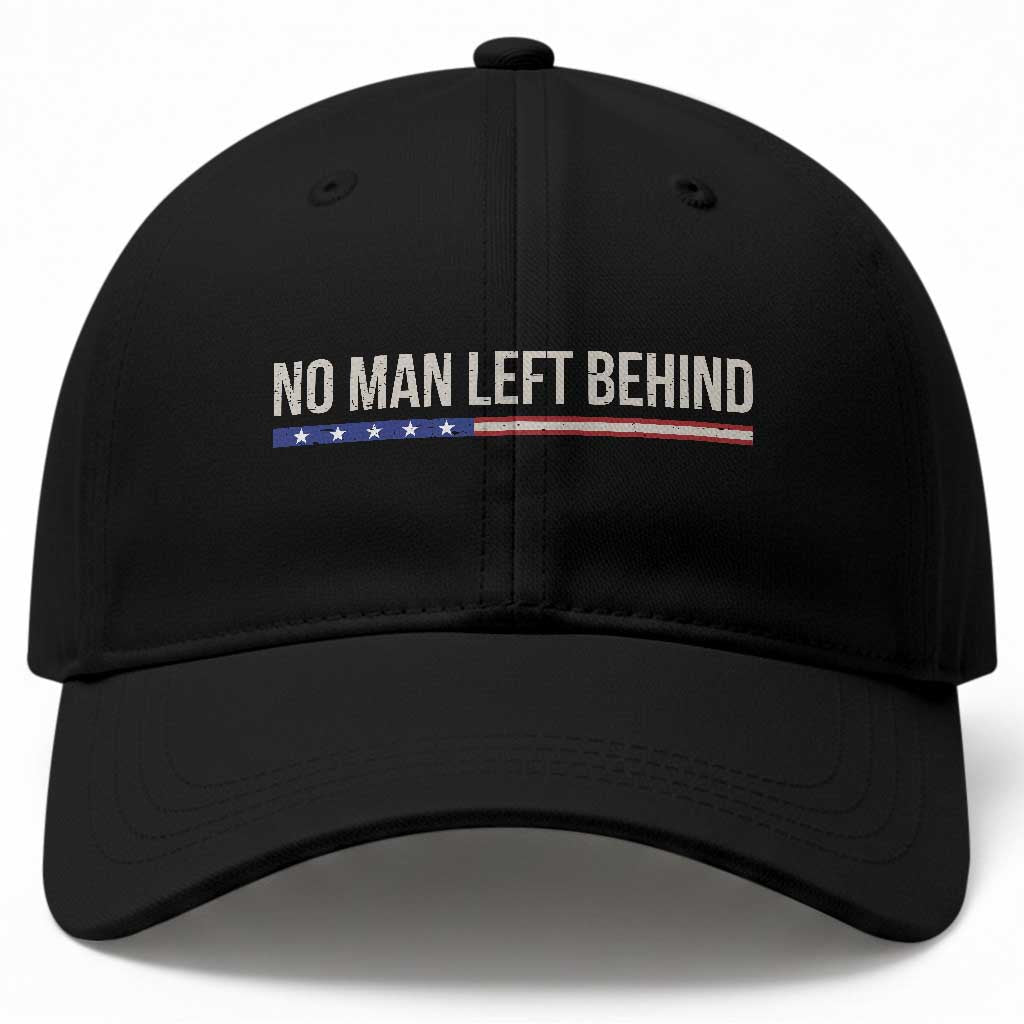No Man Left Behind Minimalist Patriotic Flag Baseball Cap US Military Brotherhood Pride TS02 Print Your Wear