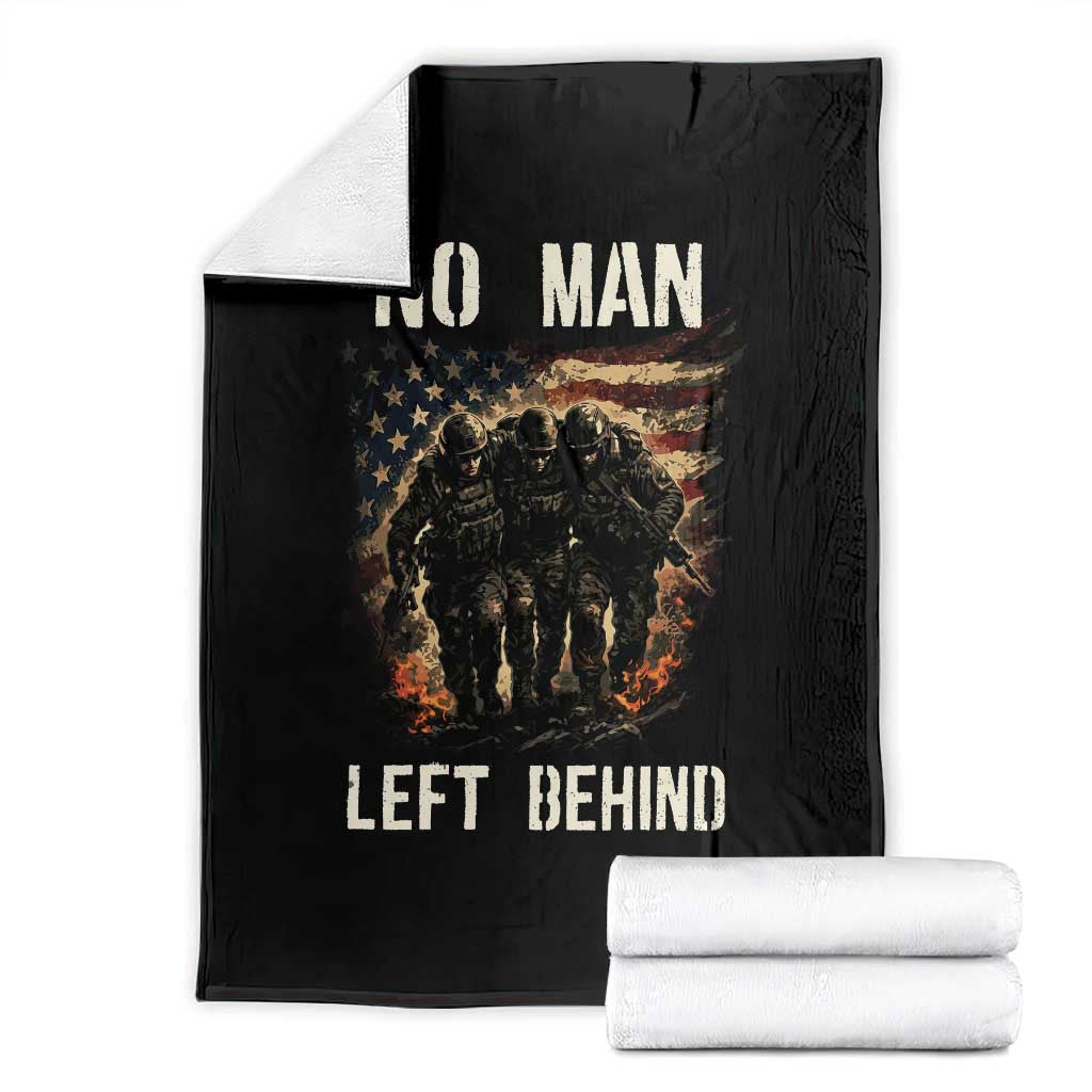No Man Left Behind Soldiers Brotherhood Throw Blanket American Flag US Military TS02 Black Print Your Wear