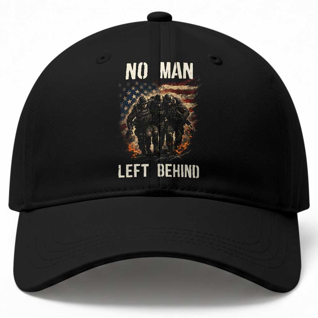 No Man Left Behind Soldiers Brotherhood Baseball Cap American Flag US Military TS02 Print Your Wear