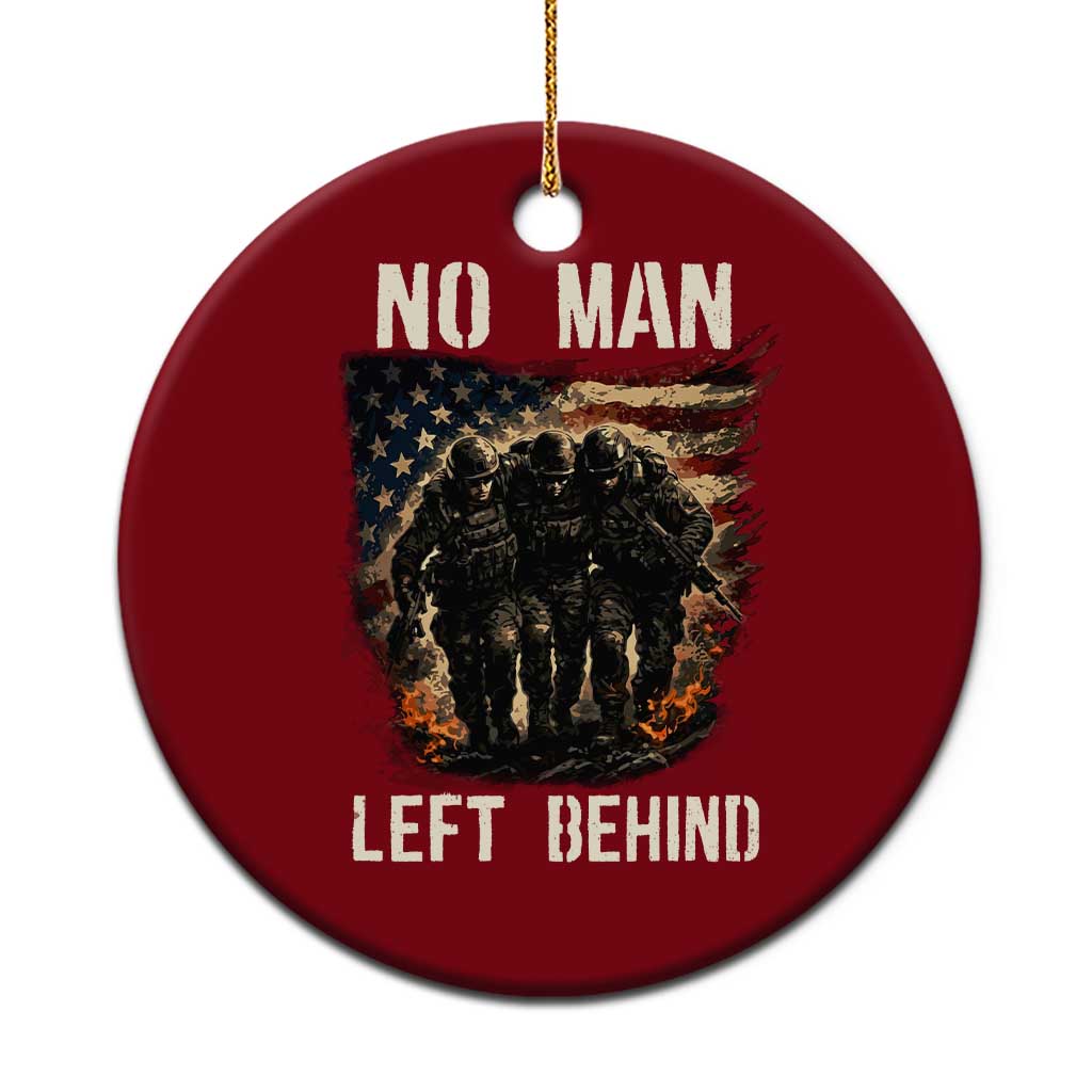 No Man Left Behind Soldiers Brotherhood Ceramic Ornament American Flag US Military TS02 1pc Red Print Your Wear
